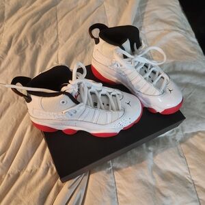 Jordan 6 rings sneakers white red Toddler 10 NIB